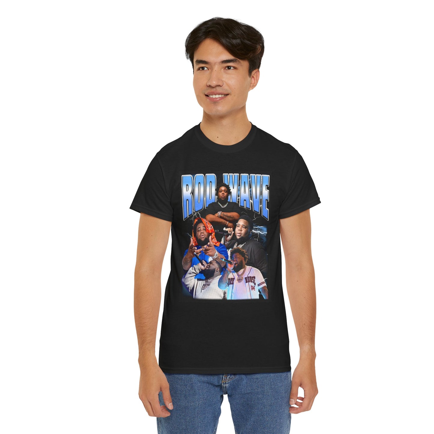 Rap Group Photo Tee — "Rod Wave" Graphic Black T-Shirt