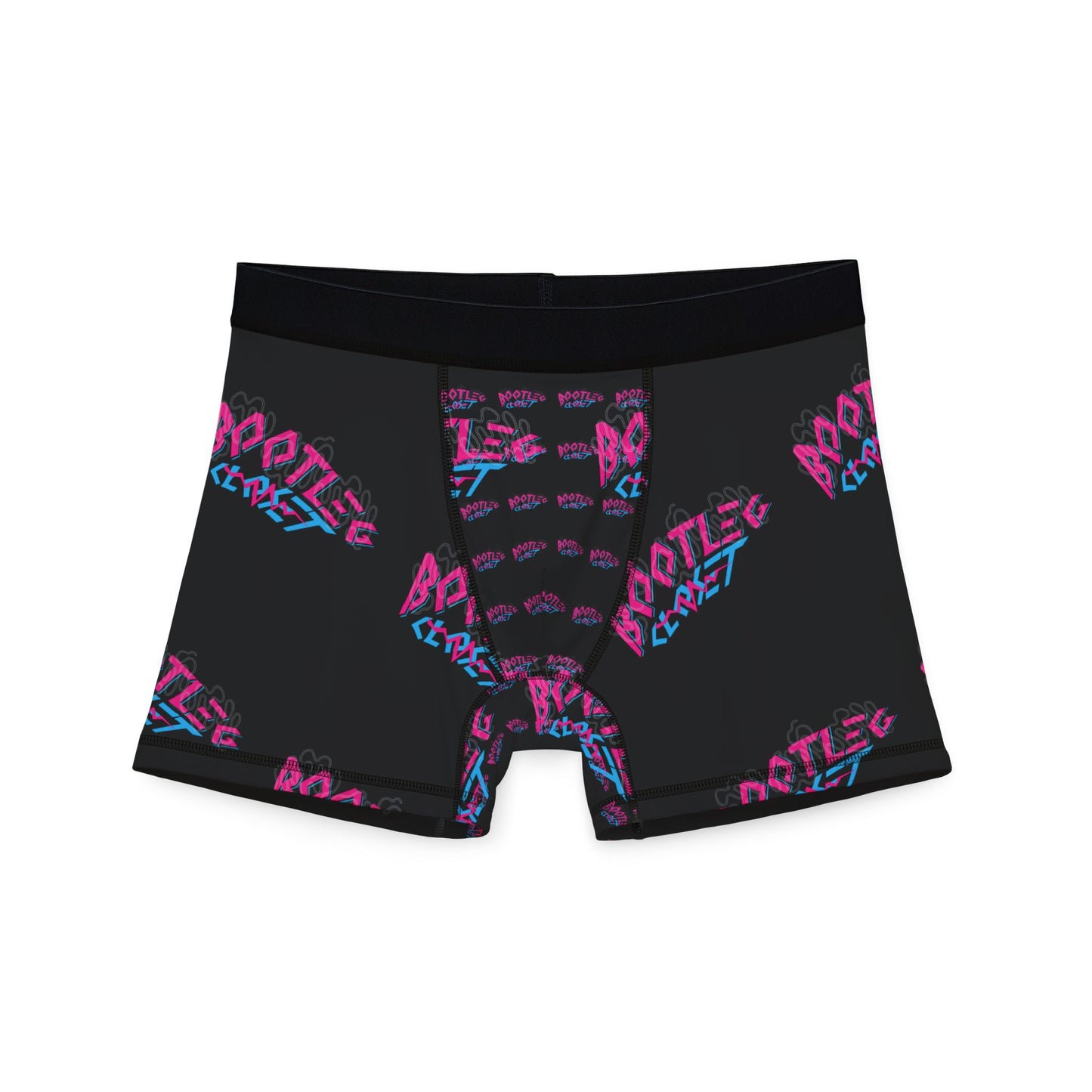 Retro 'Bootleg Closet' Graphic Boxers — Neon Logo Men's Boxer Briefs