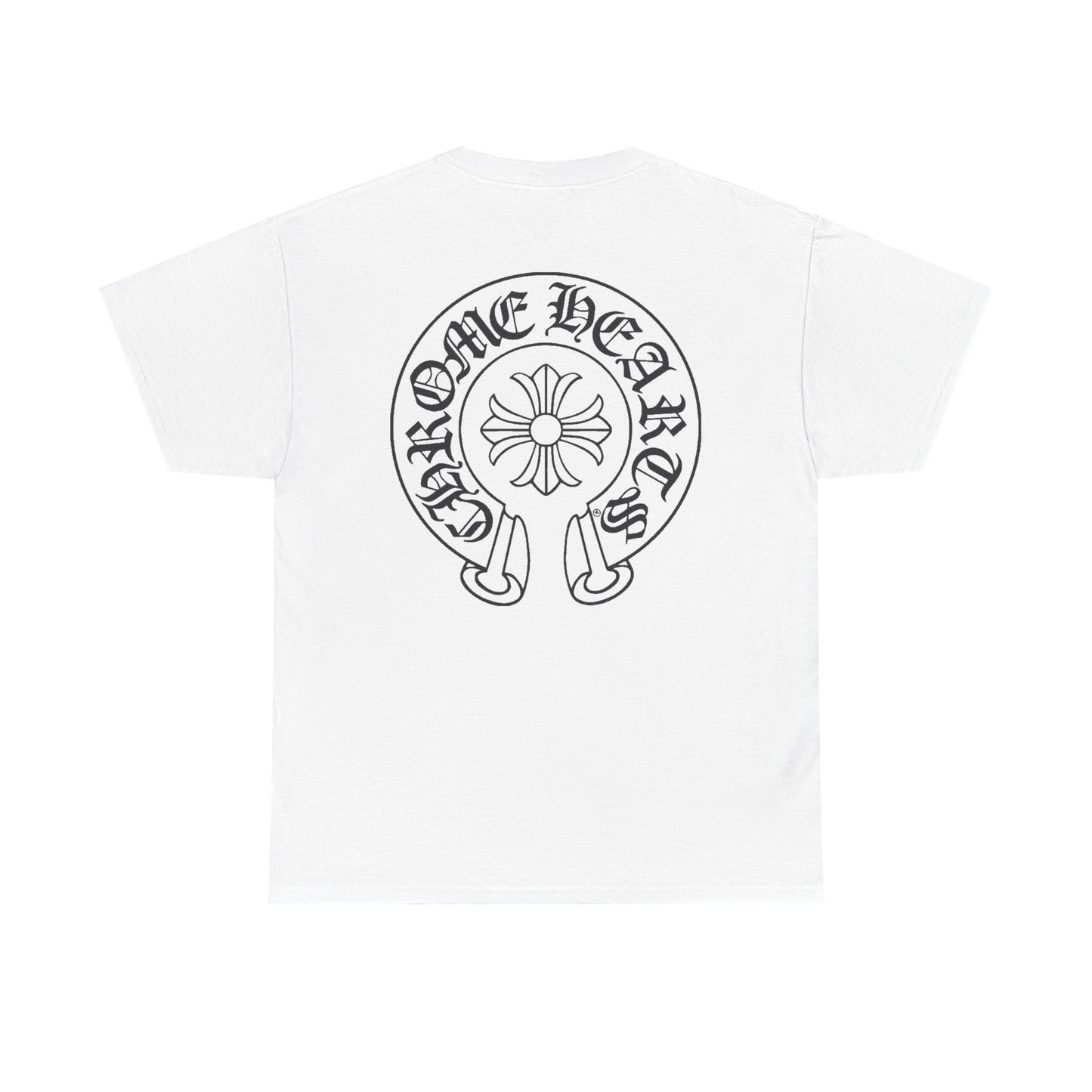 Chrome Hearts unofficial Logo Tee - Floral Cross Back Print Cotton T-Shirt