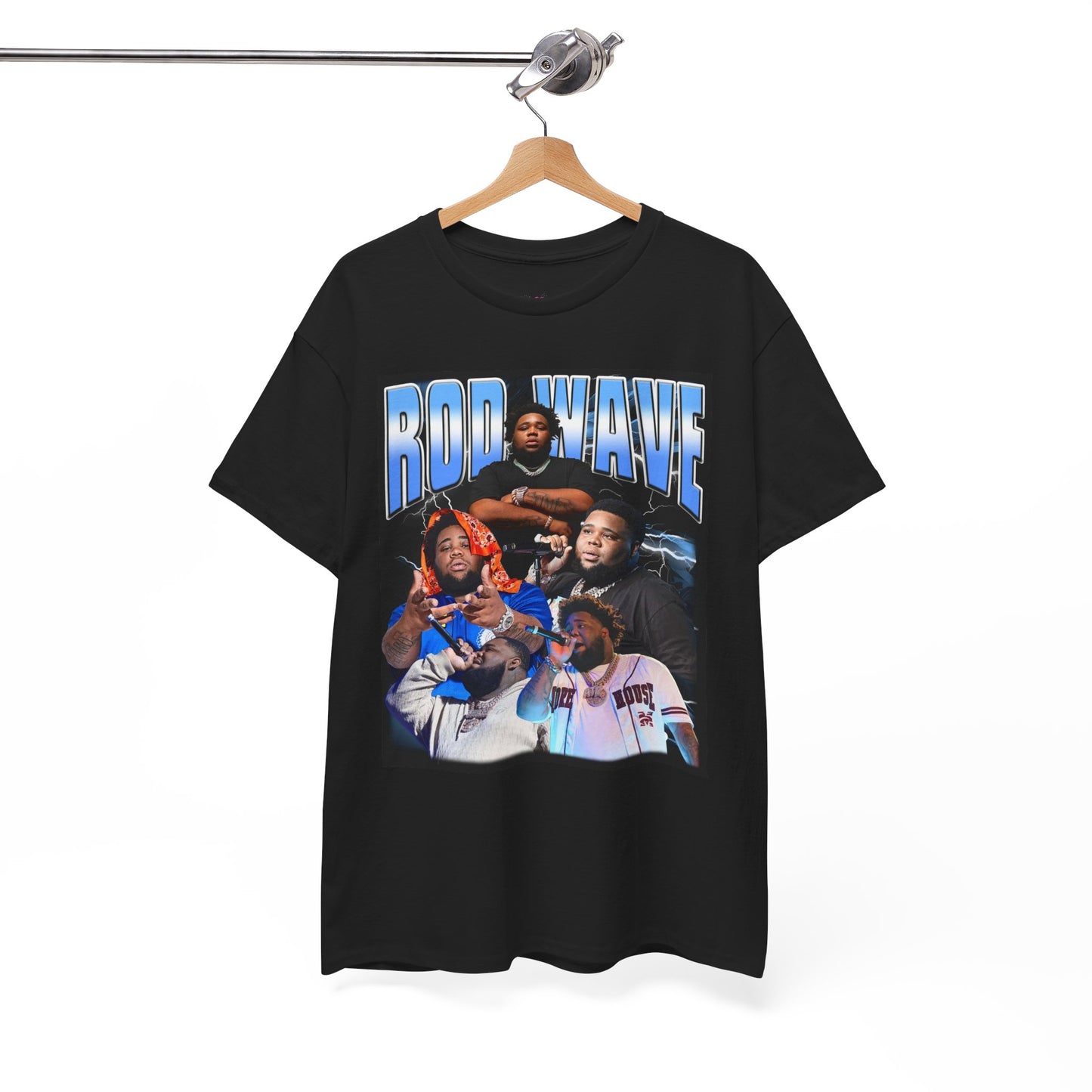 Rap Group Photo Tee — "Rod Wave" Graphic Black T-Shirt