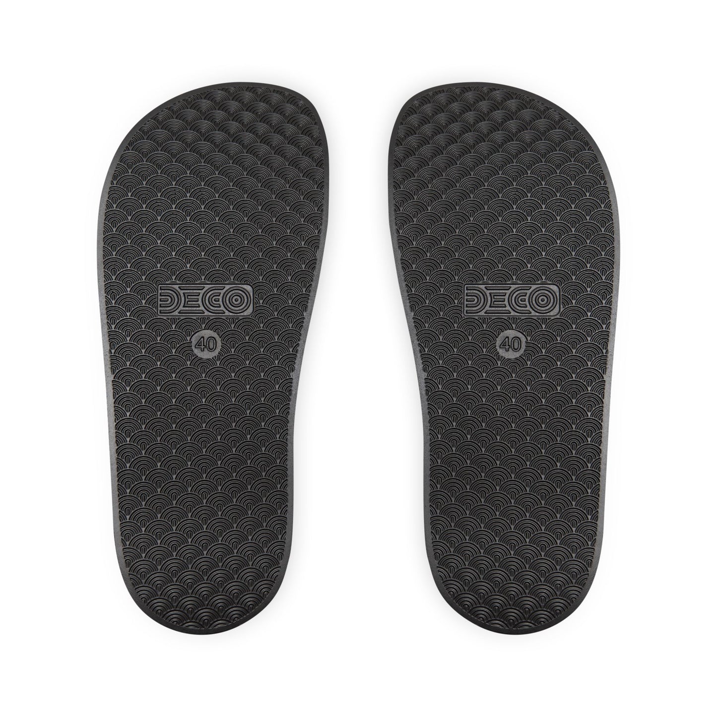 Men's Removable-Strap Slide Sandals — Black Neon Logo Casual Pool & Beach Slides