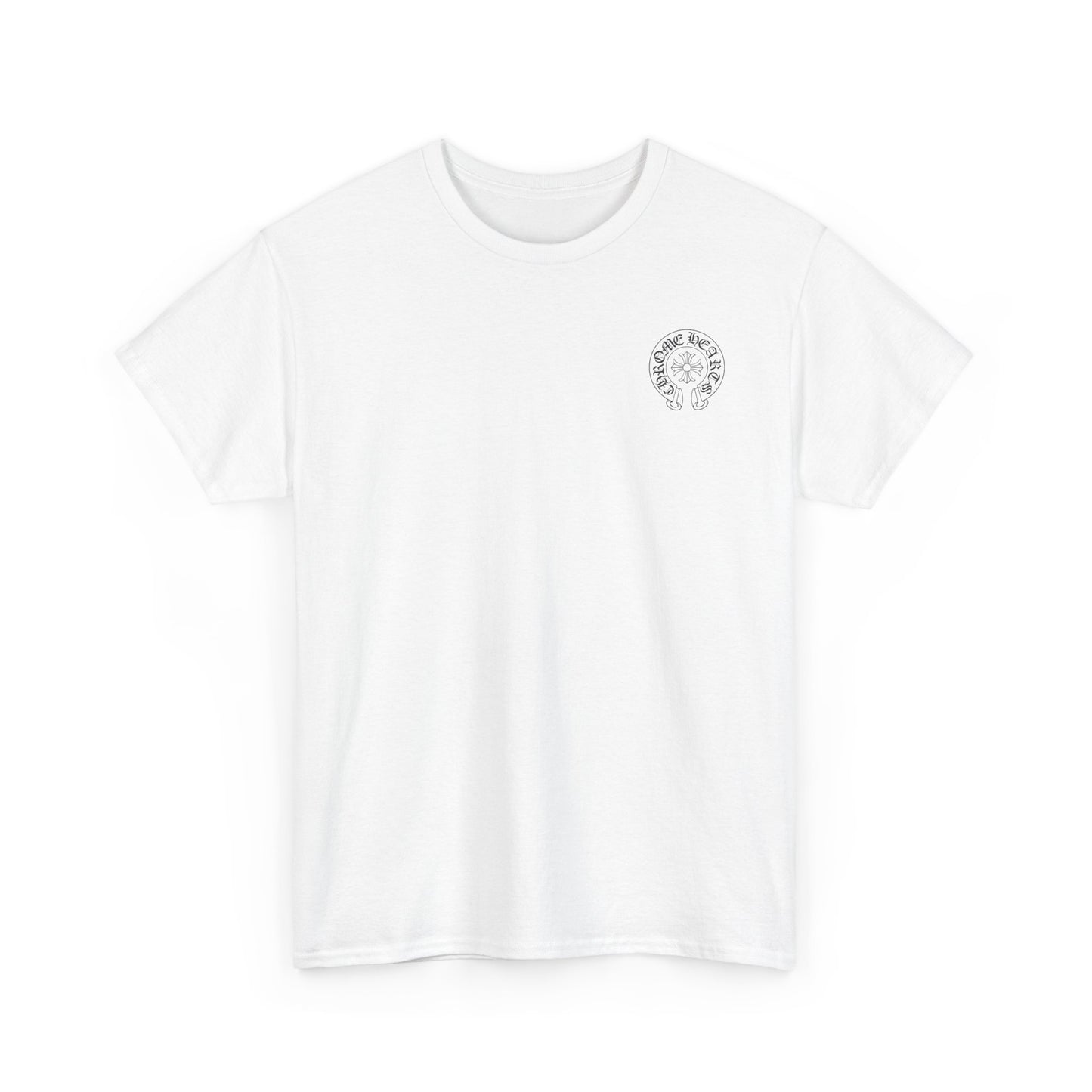 Chrome Hearts unofficial Logo Tee - Floral Cross Back Print Cotton T-Shirt
