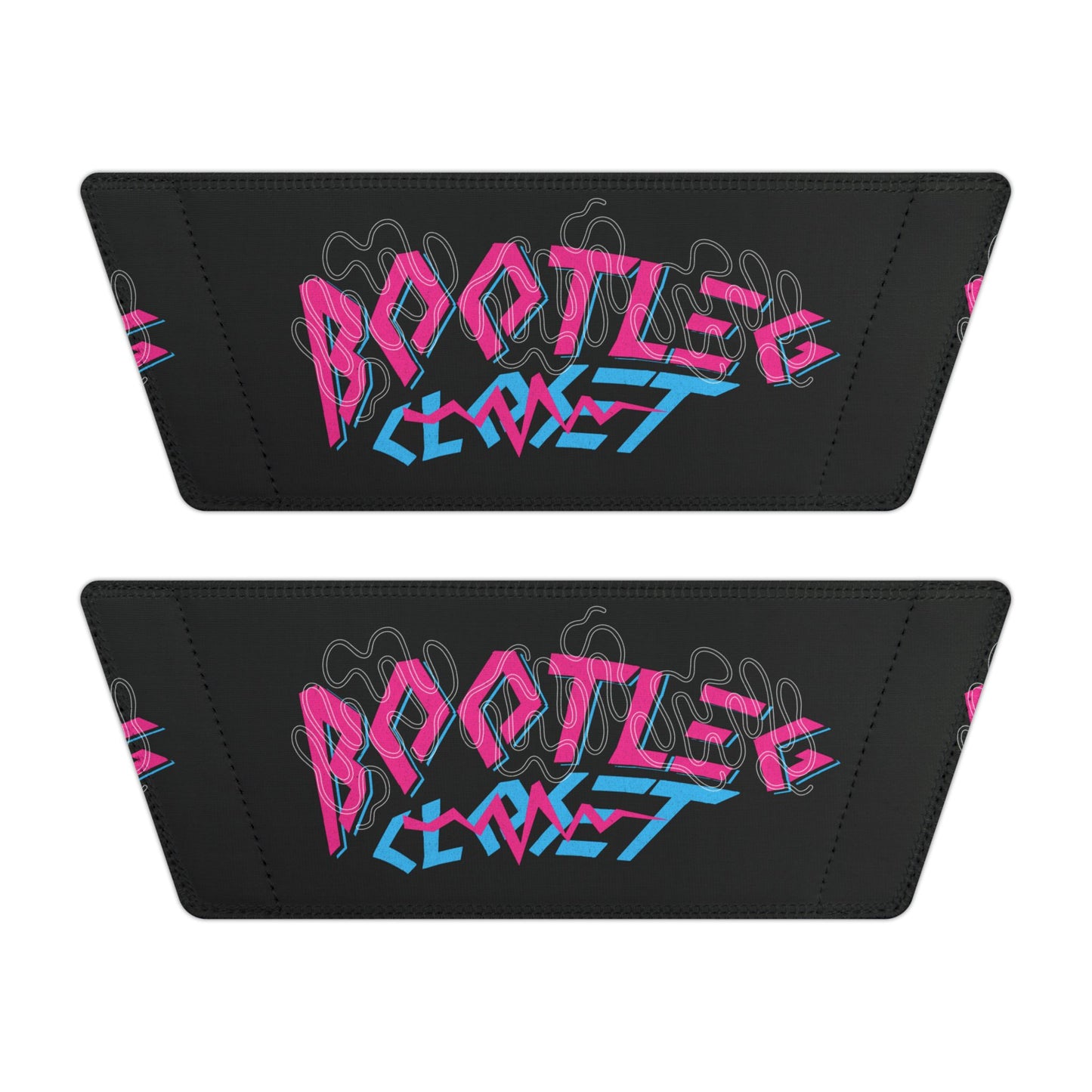 Men's Removable-Strap Slide Sandals — Black Neon Logo Casual Pool & Beach Slides